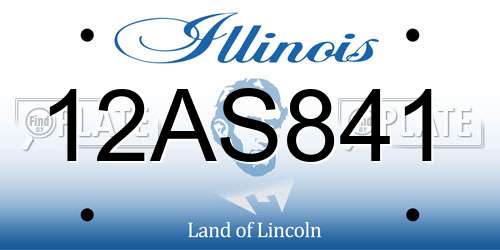 12AS841 Illinois License Plate