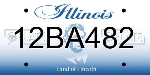 12BA482 Illinois License Plate