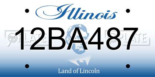 12BA487 Illinois License Plate