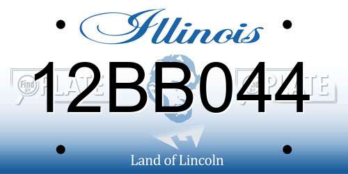 12BB044 Illinois License Plate