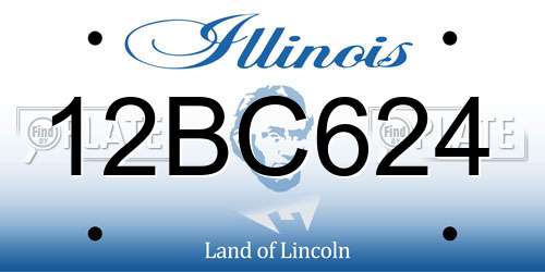 12BC624 Illinois License Plate