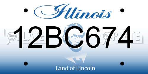 12BC674 Illinois License Plate