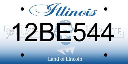 12BE544 Illinois License Plate