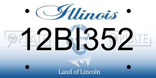12BI352 Illinois License Plate