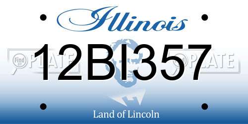 12BI357 Illinois License Plate
