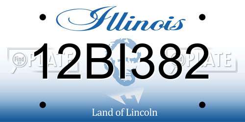 12BI382 Illinois License Plate