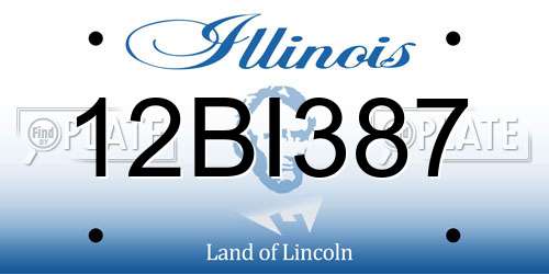 12BI387 Illinois License Plate