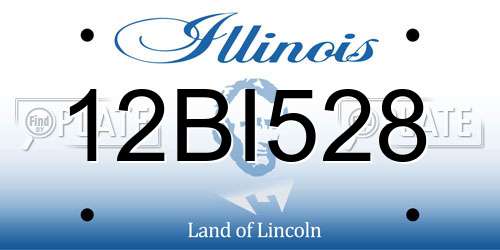 12BI528 Illinois License Plate