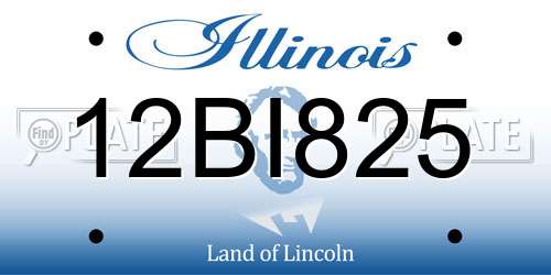 12BI825 Illinois License Plate