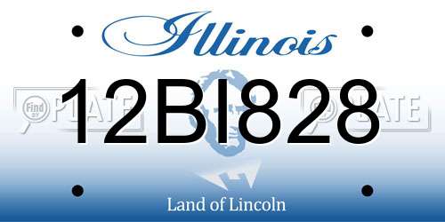 12BI828 Illinois License Plate