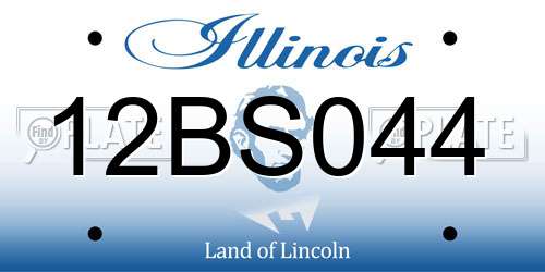 12BS044 Illinois License Plate