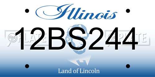 12BS244 Illinois License Plate