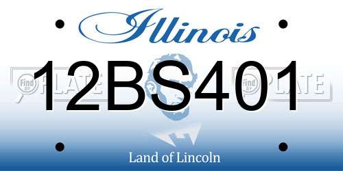 12BS401 Illinois License Plate