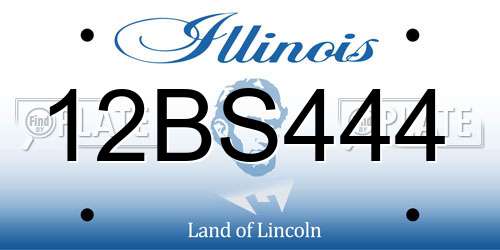 12BS444 Illinois License Plate