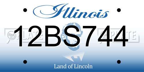 12BS744 Illinois License Plate