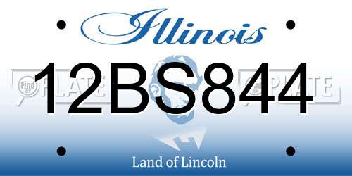 12BS844 Illinois License Plate