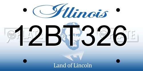 12BT326 Illinois License Plate