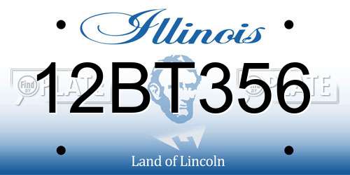12BT356 Illinois License Plate
