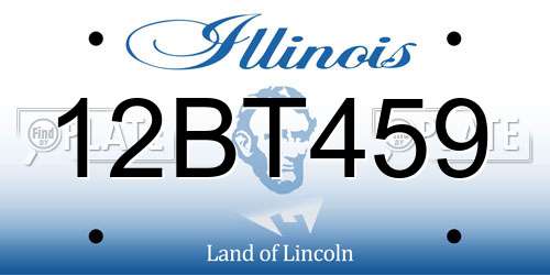 12BT459 Illinois License Plate