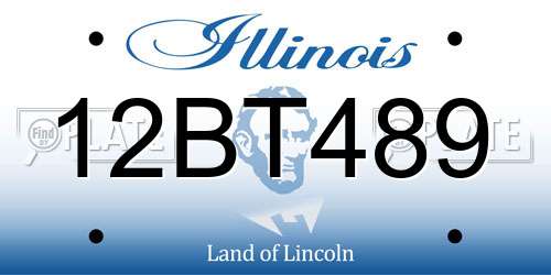 12BT489 Illinois License Plate