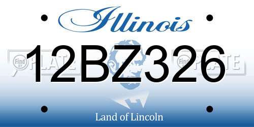12BZ326 Illinois License Plate