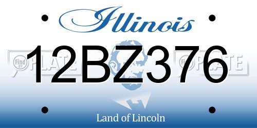 12BZ376 Illinois License Plate