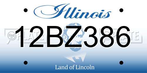 12BZ386 Illinois License Plate