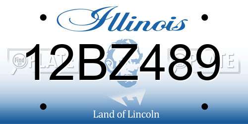 12BZ489 Illinois License Plate