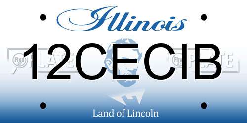 12CECIB Illinois License Plate