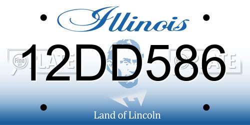 12DD586 Illinois License Plate