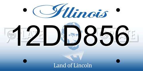 12DD856 Illinois License Plate