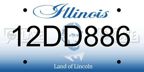 12DD886 Illinois License Plate