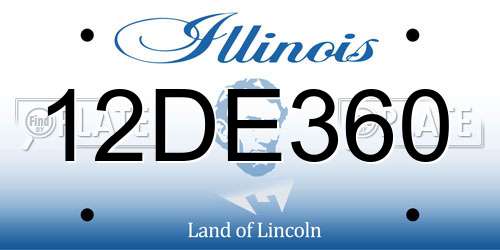 12DE360 Illinois License Plate