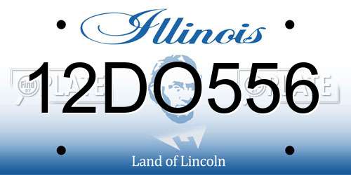 12DO556 Illinois License Plate