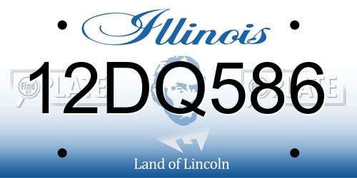 12DQ586 Illinois License Plate