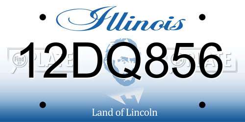 12DQ856 Illinois License Plate