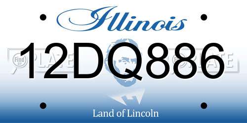 12DQ886 Illinois License Plate