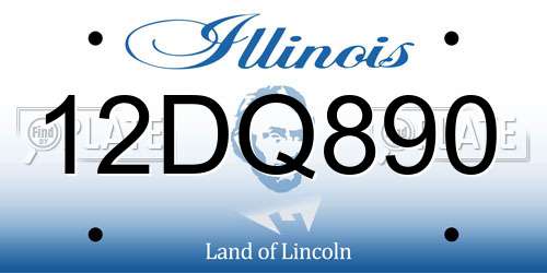 12DQ890 Illinois License Plate