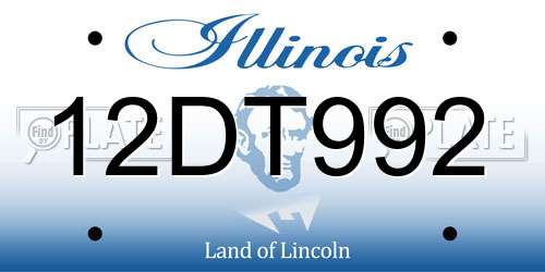 12DT992 Illinois License Plate