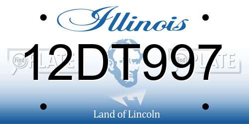 12DT997 Illinois License Plate