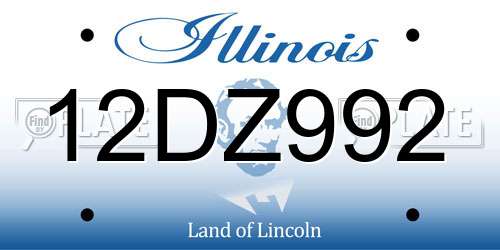 12DZ992 Illinois License Plate