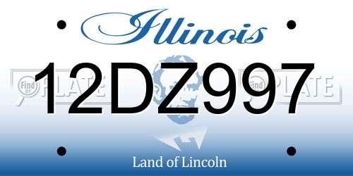 12DZ997 Illinois License Plate