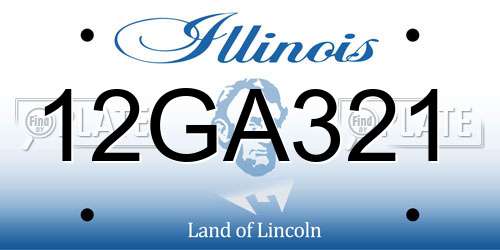 12GA321 Illinois License Plate