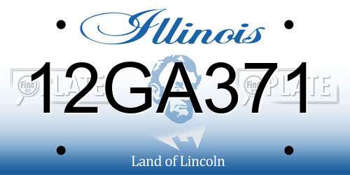 12GA371 Illinois License Plate