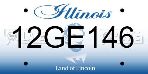 12GE146 Illinois License Plate