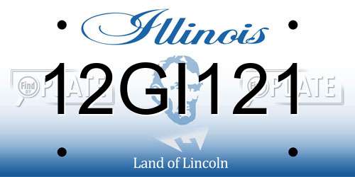 12GI121 Illinois License Plate