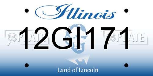 12GI171 Illinois License Plate