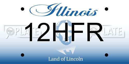 12HFR Illinois License Plate