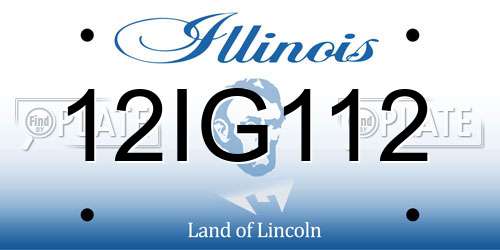 12IG112 Illinois License Plate