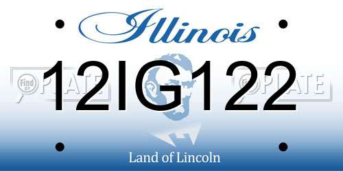 12IG122 Illinois License Plate